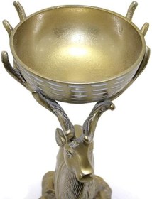 Resim Metal Geyikli Kase 32 Cm Dekoratif Hediyelik 