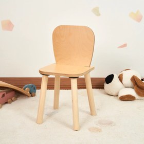 Resim Huş Ağacı Çocuk Sandalyesi - Kedi 