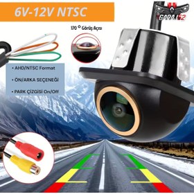 Resim GARAJ 52 Arka Görüş Park Kamerası 6V-12V AHD/NTSC 170 Derece Geniş Açılı 