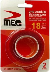 Resim 5 Adet Silikonlu Çift Taraflı Montaj Bandı 18mm X 2mt 18 