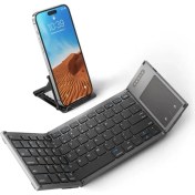 Resim Samsers Dokunmatik Yüzeyli Katlanabilir Bluetooth Klavye Dark Gray 