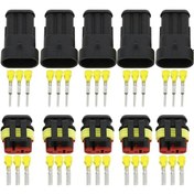 Resim MAROCES 5 Adet 3 Pin Üçlü Süper Seal Konnektör Su Geçirmez Söket 