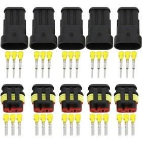 Resim MAROCES 5 Adet 3 Pin Üçlü Süper Seal Konnektör Su Geçirmez Söket 