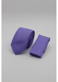 Resim İmza Lila Kuş Gözü Desen 6 Cm Kravat 1090240101 - Lila 