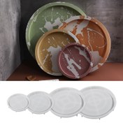 Resim 1 Adet Reçine Yuvarlak Kap Silikon Kalıp DIY Alçı Çimento Baskı El Yapımı Depolama Tepsisi Çiçek Saksı Tabanı Alçı Kap El Sanatları Döküm Kalıbı Ev Dekorasyonu 