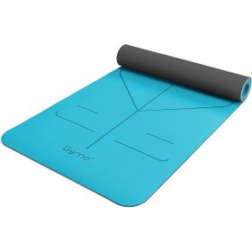 Resim Gymo Hizalamalı 6mm TPE Yoga Matı Pilates Minderi Turkuaz 
