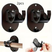 Resim Chuangyinshop Siyah 2li Delme Gerektirmeyen Ağır Hizmet Tipi Yapışkanlı Perde Askısı 