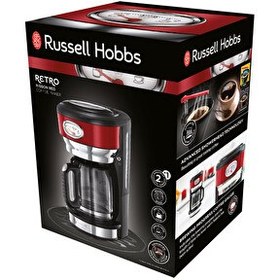 Resim Russell Hobbs 21700-56 Retro Cam Karaflı Filtre Kahve Makinesi - Kırmızı 
