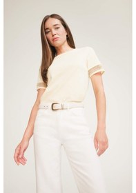 Resim DeFacto Regular Fit Bisiklet Yaka Penye Kısa Kollu Tişört E4416AX25SMYL273 