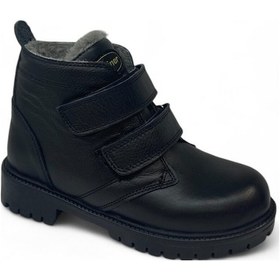Resim Tekiner Hakiki Deri Kürklü Erkek Çocuk Botu Ortopedik Siyah 