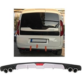 Resim Fiat Doblo D4 Uyumlu Body Kit Difüzör 4 Çıkış Gri Yuvarlak 