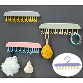 Resim Genel Markalar 8 Kancalı Çok Amaçlı Yapışkanlı Askı - 1 Adet Stokta Olan Renk Gönderilir 