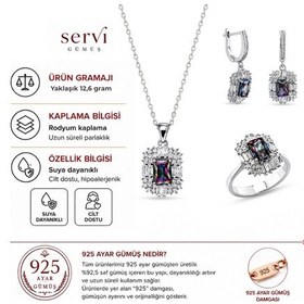 Resim Servi 925 Ayar Gümüş Radiant Baget Set-102 