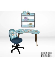 Resim Popcorn Kids World Map Erkek Üçlü Duvar Rafı 