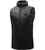 Resim Geeksen Erkek Ve Kadın İçin 15 Bölgeli Isıtmalı Kışlık Yelek - 3 Seviyeli Usb Şarjlı Siyah 