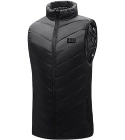 Resim Geeksen Erkek Ve Kadın İçin 15 Bölgeli Isıtmalı Kışlık Yelek - 3 Seviyeli Usb Şarjlı Siyah 