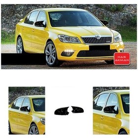 Resim Skoda Octavia Mk2 A5 Facelift Yarasa Ayna Kapağı Piano Black 2009 2010 2011 2012 2013 