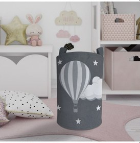 Resim Mekta Home Bebek Ve Çocuk Odası Bulutlu Yıldız Ve Uçan Balon Desenli Oyuncak Sepeti Renkli Çok Renkli 