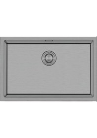 Resim Crauf Stella 4454 Pvd Mat Gri 50x40 El Yapımı Paslanmaz Çelik Mutfak Eviyesi Mat Gri 