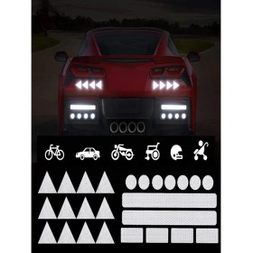 Resim Özkaş 25 Parça Reflektörlü Karışık Oto Sticker Motor Bisiklet Aksesuar Oto 