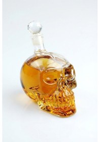 Resim Crystal Head Kuru Kafa Cam Şişe Viski Likör Hediyelik Sürahi 1000 Ml 