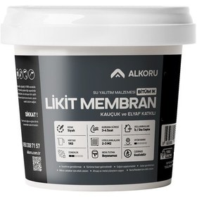 Resim Alkoru 1 Kg Bitüm 1k Likit Membran Kauçuk Ve Elyaf Katkılı Yalıtı 