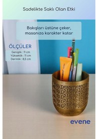 Resim Kalemlik Masa Kalemliği Organizer Kalemlik Altın Eskitme Renk Model 77 Çok Renkli 