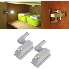 Resim rennway Gardrop Mutfak Dolap Içi Sensörlü Led Işık Aydınlatma 2li Menteşe Üstü Enerji Tasarruf Lamba 