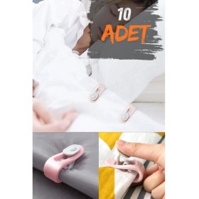 Resim PremiumPort 10 Adet Mandallı Yorgan Sabitleme Klipsi, Yorgan Kaymasını Engeller 