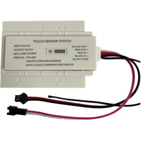 Resim 12 Volt Dokunmatik Touch Ayna Arkası Sensör Saat Termometre Beyaz 