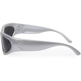 Resim TomyHelf Bisikletçi Gözlüğü Gri Çerçeve Mavi Aynalı Rüzgar Korumalı 