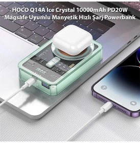 Resim Hoco Q14a Ice Crystal 10000mah Pd20w Magsafe Uyumlu Manyetik Hızlı Şarj Powerbank- 5775 Diğer 