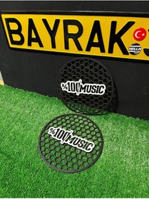 Resim TREND %100 Musıc Yazılı 20 CM Midrange Kapağı 1 Takım (2 Adet) 20CM Midrange Kasnak 