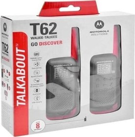 Resim TLKR T62 Kırmızı Açık Alan 8Km PMR El Telsizi 