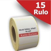 Resim Kalite Barkod 50x40 Termal Etiket | 15 Rulo Barkod Etiketi 