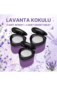 Resim Saban 3 Adet 500GR - LAVANTA - Nem Alıcılı Ve Rutubet Giderici Aparat Üçgen (TABLET DAHİL) 
