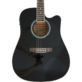 Resim Almira F650N-BKC Elektro Akustik Gitar - Siyah (Başlangıç/Orta - Cutaway Kasa) | Siyah Parlak Cila, Kesik Kasa (Cutaway), Dahili Akort Cihazlı Preamp Sistemi | Ölçüler: 41 İnç Standart Dreadnought 