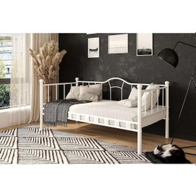 Resim Reyo Kamelya Sedir Metal Karyola Beyaz 90 X190 