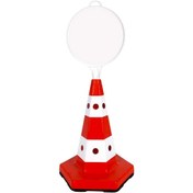 Resim İleri Trafik Klasik Kedi Gözlü Ağırlıklı Boş Levhalı Trafik Koni Seti Trafik Dubası (Yuvarlak) 