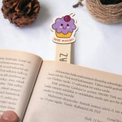 Resim Cup Cake Simgeli İsimli Ahşap Kitap Okuma Ayracı 