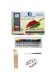 Resim Masaüstü Şövale Fanart Academy Yağlı Boya Seti 12x12ml 35x50 Tuval Başlangıç Seti 