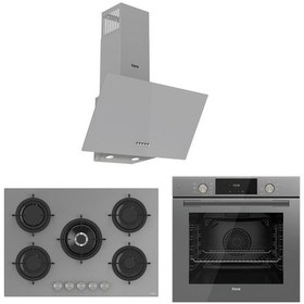 Resim Ferre QMS63CPR - RS038 - D088 Gri Cam Ankastre Set 