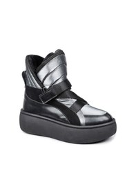 Resim Jump 60118 Suya Dayanıklı Kaydırmaz Taban Siyah - Açık Gri Kadın Kar Botu Gümüş - Siyah 