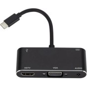 Resim Tcherchi USB Type-C HDMI VGA 5'i 1 Arada Adaptör (Yurt Dışından) 
