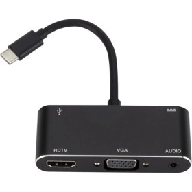 Resim Tcherchi USB Type-C HDMI VGA 5'i 1 Arada Adaptör (Yurt Dışından) 