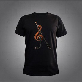 Resim Herşey Nota Keman Tshirt Black Unisex 001 