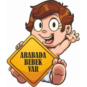 Resim Sticker Atölyesi Arabada Bebek Var Sticker - 21019 