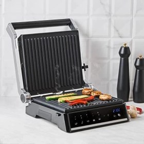 Resim Esmo Home Homend Grilliant 1341H Inox Gövdeli, Döküm Plakalı, 5 Programlı, LED Ekranlı Grill Tost Makinesi ve Izgara Makinesi 