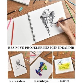 Resim Telli Resim Defteri 15 Yaprak 25X35 cm 1 Adet Artlantis Spiralli Orta Boy Telli Resim Defteri Karton Kapak 110 gr Okul 
