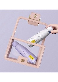 Resim Eleven Markets 6 Telli Mini Cepboy Kapsullü Şemsiye -açık Mavi Lila 